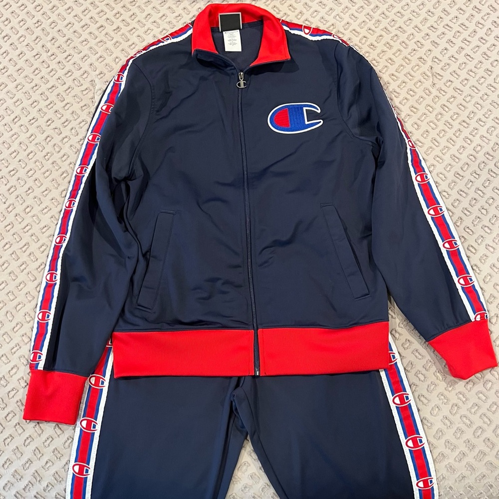 Champion Navy and Red Athletic Set